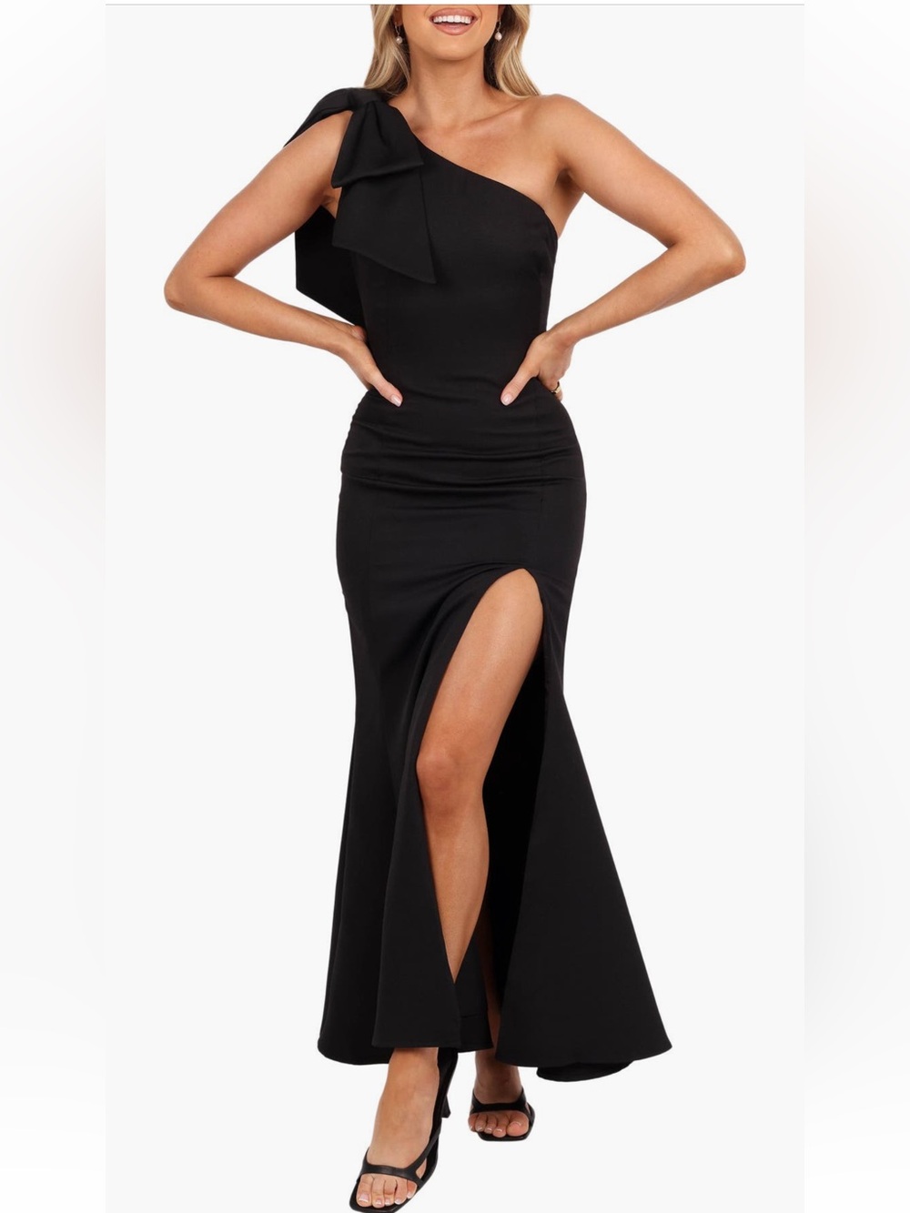 Petal & Pup Charmed One Shoulder‎ Gown Dress Size XL Black
